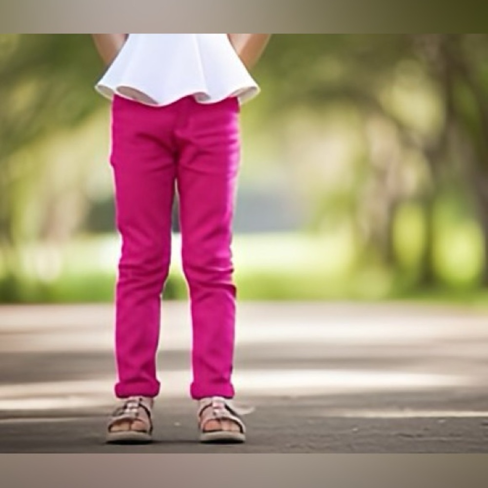 Lucky Brand Girls Vibrant Pink Straight Leg Jeans Size 6X
